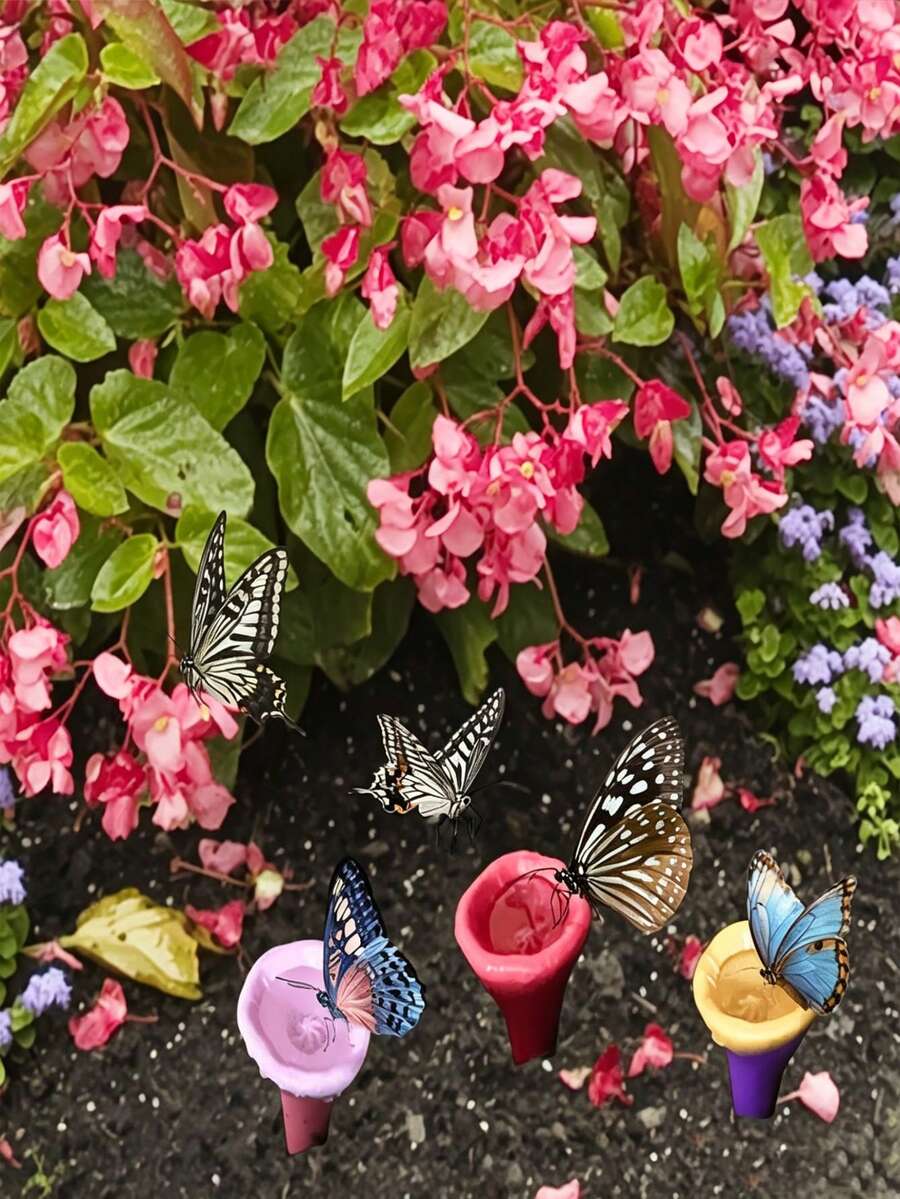 Conjunto de 6 Bebedouros Coloridos para Abelhas - Copos de Água de Resina com Insetos, Atrai e Nutre Abelhas, Adequado para Jardinagem e Agricultura Urbana - Multicolorido - Visão 1