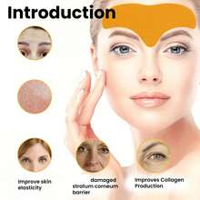 EELHOE 30pcs Used For Firming Facial Skin, Containing Collagen,Forehead Wrinkle Removal Patch, Reduces Forehead Wrinkles And Forehead Wrinkles, Anti-Aging, Lifts The Face, Tightens The Skin, And Refines Pores - 橘子 - 查看 3