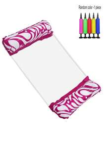 1 pieza de hamaca inflable de tubo doble con estampado, hecha de material de PVC, silla flotante plegable para piscina, silla de agua inflable cómoda, adecuada para vacaciones, reuniones y relajación - Versión mejorada - Ver 11