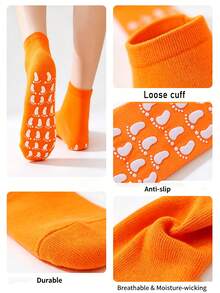 1 Pair Non-Slip Absorbent Wear-Resistant Simple Indoor Socks, Suitable For Home, Play, Yoga - Multicolor - View 8