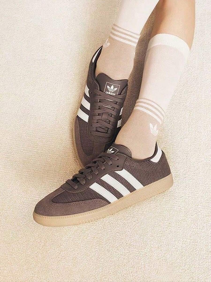 adidas Originals Samba OG T頭鞋 板鞋 經典復古舒適百搭圓頭薄底 男女同款_JI3184 - 棕色/白色 - 查看 1