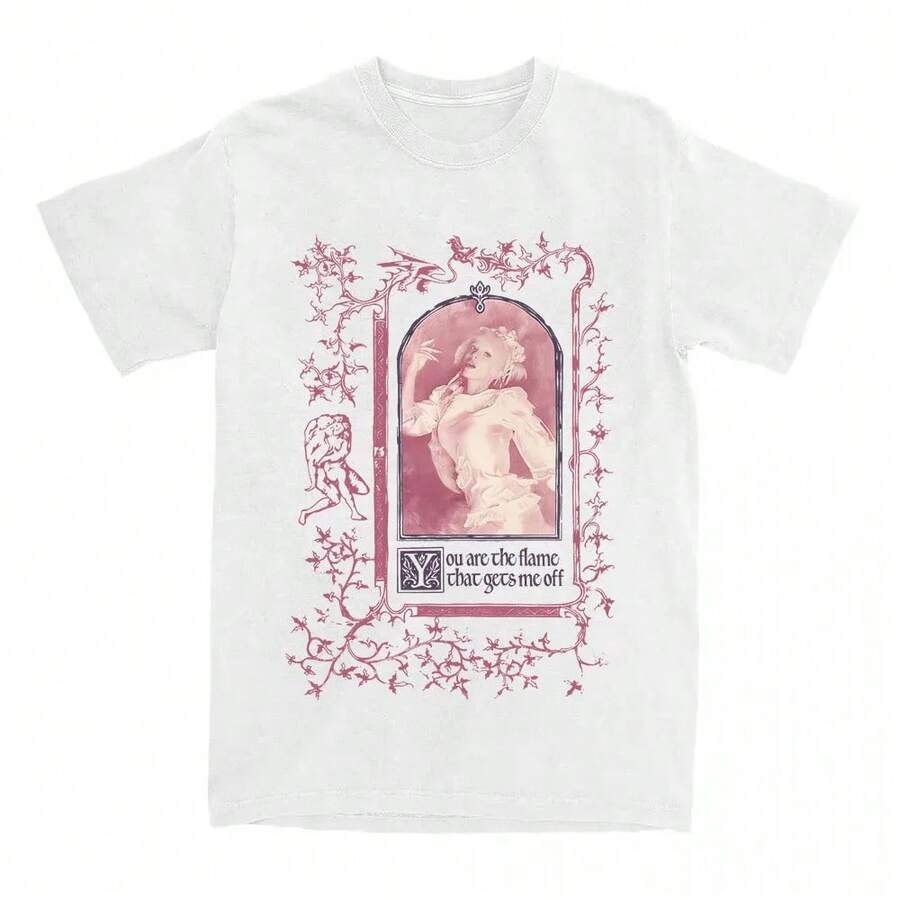 Camiseta Heads de manga corta de algodón para verano, cuello redondo, unisex, ropa de calle, estampado gráfico de álbum, camisetas para mujer. - Blanco - Ver 1