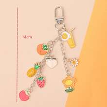 1 chiếc móc khóa hình trái cây mùa hè kiểu , hình dâu tây, đào, cam dễ thương, phụ kiện treo túi xách nữ tính, phụ kiện đa năng. - Nhiều màu - Xem 3