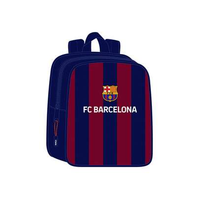  | Mini School Backpack FC Barcelona With Vertical Zipper On Back And Ergonomic Padded Shoulder Straps, Main Compartment With Zipper, Identification Card, Top Handle, 1″, Black