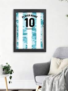 1pc Wooden Rectangular Football/Basketball Memorabilia Display Frame, Basketball/Football Jersey Display Frame, 18" 20" Double-Layer Magnetic T-Shirt Display Rack - Multicolor - View 1