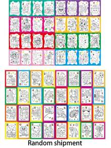 1/5/10/20/30/50 Hojas Libro de Colorear Pintura Acuarela, Manualidad de Pintura Acuarela DIY, Libro de Colorear Garabatos - A - Ver 11