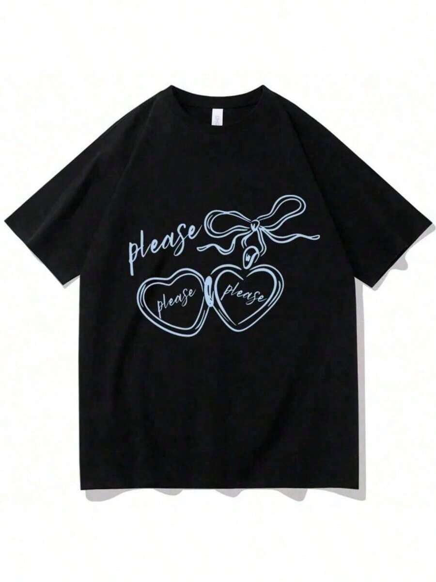 Please Please Please Please Summer Refreshing T-Shirt, Gift For Fans, Unisex Fashion Casual T-Shirts, Jojos Casual2 Women's T-Shirts - 黑色 - 查看 1