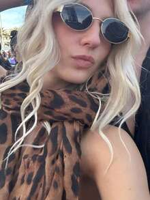 1 pieza Pañuelo de cabeza con estampado de leopardo estilo bohemio para mujer, suave y transpirable, adecuado para uso diario - Marrón - Ver 2