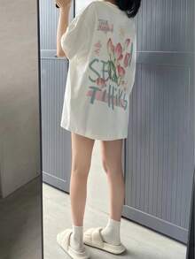 Women's Short-Sleeved T-Shirt, Top Of Pure Quality - [白色的] - 查看 2