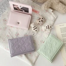 Cat & Fish Pendant Decorated Minimalist Trifold Wallet, Large Capacity Card Holder For Women, Korean Style - Multicolor - View 9