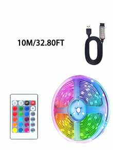 1PC 3.28FT/9.8FT/16.4FT/32.8FT/65.6FT 24-Key Remote Control RGB5050 Color Changing LED Light Strip, Decorative Light For Festivals, Parties, Room, Kitchen, TV, Home Decor - Multicolor Light - View 16