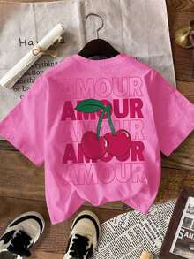 LUNE Holiday, Spring, Women's Holiday Sets, Women's Spring T-Shirt - Bright Pink - View 4