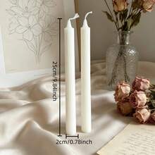 2 piezas/4 piezas Velas blancas de lujo con punta, velas largas, velas de aromaterapia, velas blancas a rayas, iluminación para meditación, creación de ambiente, adecuadas para el hogar, restaurante, decoración de hotel, gran idea de regalo, decoración navideña, regalo de cumpleaños, regalo para mujeres - Blanco - Ver 11