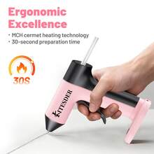 60W  Hot Glue Gun Dent Reomval Kit With 30Pcs High Adhesion Glue Sticks, Fast Preheating Hot Melt Glue Gun And Sticks Set,Charge&Battery, For Craft DIY And Quick Home - (Pink) Updated Version - View 7
