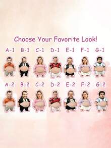1 pieza Imán de nevera personalizado divertido y lindo con diseño de barriga, imán de foto acrílico irregular personalizado, diseño creativo, decoración de cocina, regalo de anuncio de embarazo, regalo de pareja humorístico, múltiples estilos de barriga recuerdo familiar, tiras de fotos magnéticas - Multicolor - Ver 4