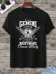 Soy Géminis, puedo ser lo mejor de tu vida o tu peor pesadilla. Elige sabiamente. Camiseta para hombre con gráfico del signo zodiacal. Regalo de cumpleaños para amantes de los Géminis. Ropa casual de moda astrológica. - Negro - Ver 6