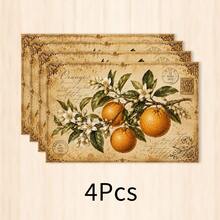 1pc Lemon Pattern Linen Placemat, Breakfast Mat, Coffee Coaster, Bowl Pad, Kitchen Accessory, Easy To Clean Dining Mat, Suitable For Home, Restaurant, Dining Decor, Holiday Gift, Gift For Friends, Multi-Piece Set - Multicolor - View 13