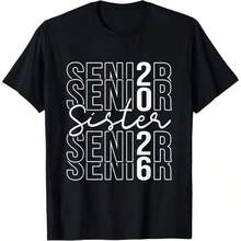 Cute Unisex Premium Casual T-Shirts, "Super Proud Aunt Of 2026" Graduation Family T-Shirt, Comfortable Loungewear, Everyday Fashion, Party T-Shirt, Unisex Style, Gift T-Shirt, Sizes S - XXXXL, Black - 黑色 15 - 查看 6