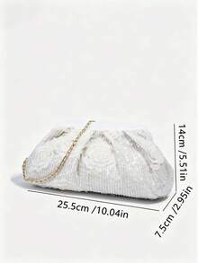 1 chiếc túi xách dự tiệc sang trọng đính sequin thời trang mới dành cho bé gái, túi đeo vai dây xích đính hoa ren, túi đeo chéo, túi xách tuổi teen, ví cầm tay, túi dự tiệc, túi dây xích, ví đựng tiền xu, ví tiền, thích hợp cho sử dụng hàng ngày, dự tiệc, du lịch, quà tặng lý tưởng. - Ren đính kim sa - Xem 9