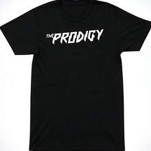 The Prodigy T-Shirt_ 90s Rave Band Logo - Black Unisex Tee - Hitam - View 1