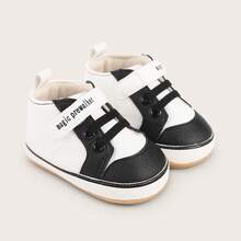 1 Pair Newborn Infant Boy Color Block Casual Flat Sneakers, Versatile For Spring & Autumn - White - View 9