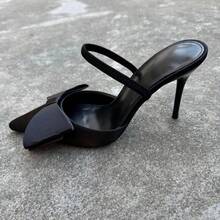 Giày sandal nữ mũi nhọn, sang trọng, thoáng khí, chất liệu lưới, gợi cảm, thích hợp cho tiệc tùng, đám cưới, đa năng, đính đá lấp lánh. - màu đen - Xem 3
