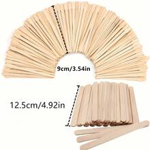 150pcs Wood Wax Stick, Wax Spatula, Wax Applicator Tools For Eyebrow Shaping - Brown - View 8
