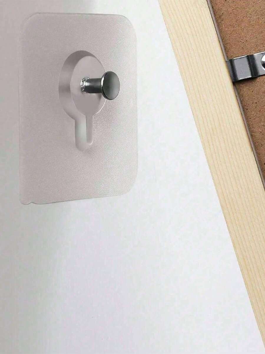 Bộ 10 móc treo tường không cần khoan, liền mạch, dùng cho phòng tắm và nhà bếp, giá treo phụ kiện, móc treo khăn, khung ảnh, móc chìa khóa. - Trong sáng - Xem 1