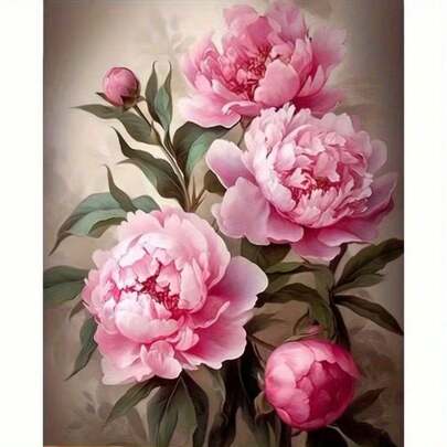 Bộ tranh đính kim cương 5D acrylic [30*40cm/11.8*15.7in], họa tiết hoa mẫu đơn, thích hợp cho người lớn mới bắt đầu tự làm tranh ghép kim cương, tranh đính kim cương thủ công hoàn chỉnh, thích hợp trang trí tường phòng khách, phòng ngủ, văn phòng, quà tặng trang trí nhà cửa bất ngờ cho gia đình và bạn bè, không khung.