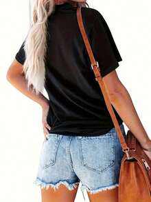 Bestselling, Versatile, And Figure-Flattering Pure Cotton Short-Sleeve T-Shirt. A Great Style, Newly Launched In 2026. A Loose-Fitting Plus-Size Top With A Unique Summer Design. This 100% Pure Cotton, Thick, Black And White T-Shirt Features A  Graphic And Letter Print. A Unisex Short-Sleeve Style. A New Arrival For Spring, Summer, And Fall. Breathable And Comfortable, With A Simple And Versatile Streetwear Style, Perfect For Matching Couple Outfits. - 白色 - 查看 8