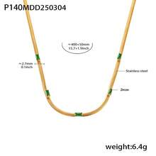 Devil's Eye  Necklace And Ring, Creative  Titanium Steel 18K Gold Plated, Color Retaining, In-Stock Jewelry - P2045 - Dây chuyền mắt vàng đen 40+5cm - Xem 2