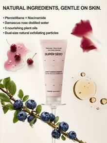 SUPER SEED Rose & Peach Scented Body Scrub, Nourishing & Brightening Exfoliating Scrub - Roses and Peaches - View 4