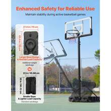 Portable Basketball Stand, 10 Ft Height Adjustment Basketball Hoop & Goal, Portable Basketballs Hoop With 48 Inch PC Backboard & Wheels For Kids, Teens, Adults In Driveways, Pools, Schools - 10 ft with Wheels - 查看 3