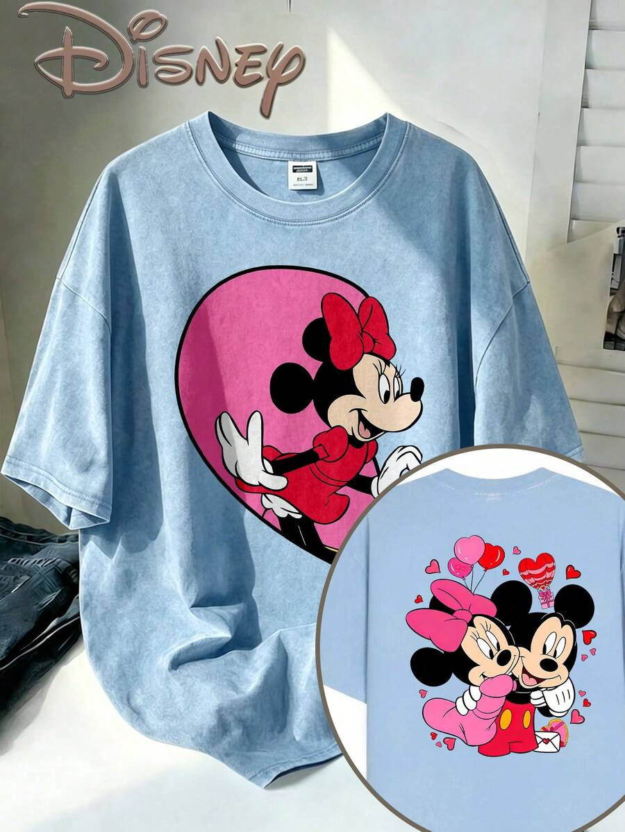 Disney Oversize Round Neck Washed T-Shirt With Disney Mickey Mouse Print, Disneyland, Disney Animal Kingdom, Disney Family Vacation Trip, Summer Outfits For Women, Vacation Outfits Women, Dresses,, Dresses For Women, Summer Clothes, Summer Tops, Capris For Women, Rompers For Women, Jeans For Women, Jorts, Graphic Tees Women, Tank Tops Women, Dresses For Women Summer, Summer Tops, Summer Clothes, Summer, Swimsuits For Woman, Bathing Suits For Women, Bikinis, White Tank Top, Women Sweatshirts & Hoodies, Cord Sets For Women, Trajes Elegantes De Mujer, Conjuntos De Dos Piezas Para Mujer, Skirt Two Piece Set, Conjuntos De Mujer, Blusas, Trajes De Mujer Casual, Free Shipping, Co Ords Sets Women, Faldas - Màu xanh nhạt - Xem 1