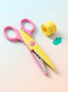 Set 6 Buah Gunting Kerajinan Dekoratif Warna-warni dari Resin ABS dengan Pegangan Anti Selip untuk Memotong Kertas, Scrapbook, Membuat Kartu, dan Desain Pola Seni DIY. - MultiWarna - View 3