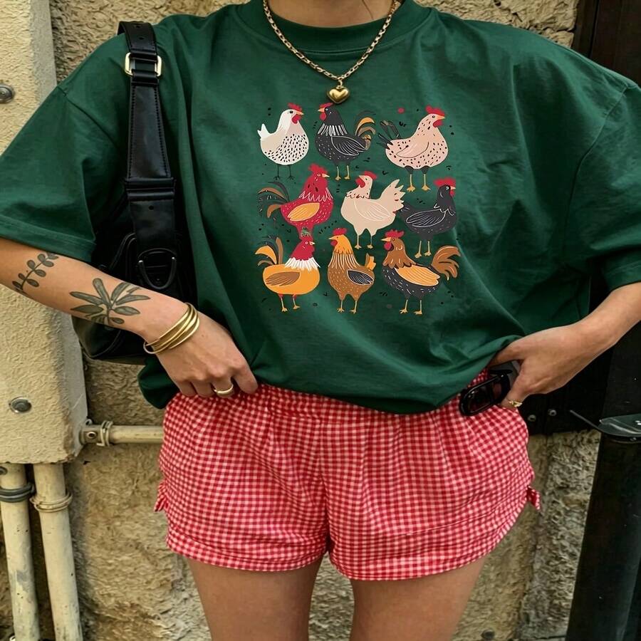 Cute Daily Casual Graphic T-Shirt 100% Cotton Oversized Soft Breathable Casual Crewneck Short Sleeve Top Aesthetic Daily Fashion Lovers Casual Wearers Gift Givers Trendy Basic