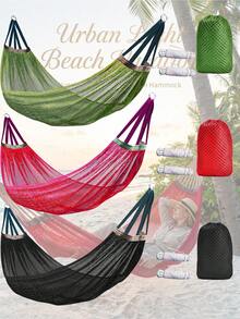260*130cm Super Large Size Breathable Mesh Hammock, Quick-Drying Portable Hammock With Travel Bag And 2 Hanging Ropes, Suitable For Outdoor Camping, Garden, Patio, Beach, Backyard And More - Multicolor - View 2