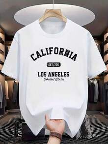 La camiseta para hombre 1130LOS1776 Print es cómoda y elástica, perfecta para actividades al aire libre en verano.Presenta un estilo urbano con un cuello redondo elástico, lo que lo convierte en una excelente opción de regalo.Disponible en diseños casuales - Blanco - Ver 7