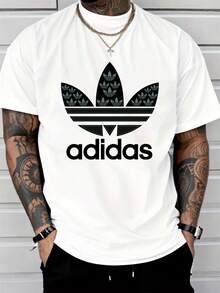 Men's Casual Short Sleeve T-Shirt Crew Neck Cotton Loose Fit  Summer Top - White - View 1