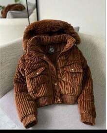 PUFF JACKET - WARM AND LINED WINTER JACKET - COAT - WOMEN'S COLD WEATHER BLOUSE FOR PARTIES - 鏽棕色 - 查看 2