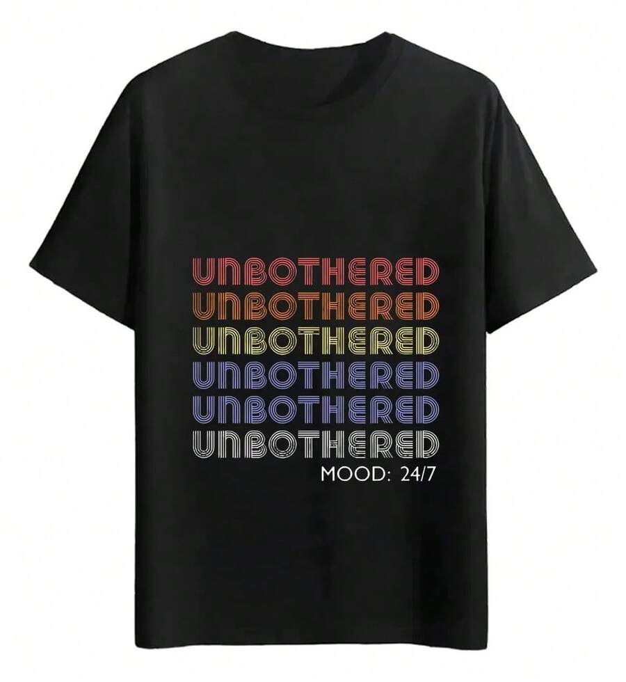 Unbothered Mood 24/7 T-Shirts - Hitam - View 1