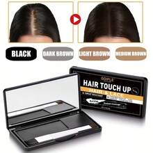 Goiple 8g Hairline Shadow Powder, Waterproof And Sweat-Resistant, Instant Coverage For White Hair Roots, Hair Root Color Filler Powder, Long-Lasting Natural Volumizing Filling, Suitable For Baldness And Hair Loss, 2-Piece Set Includes Foldable Dual-Head Brush - Multicolor - View 2