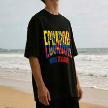 Ecuador Shirt, Ecuador Pride Graphic Tee, Ecuador Fan Shirt, Country Supporter T-Shirt, Yellow Blue Red Shirt, Unisex Graphic Tee - Black - View 4