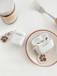 Ốp tai nghe Apple thế hệ 1/2 hình hoạt hình dễ thương, vỏ bảo vệ mềm trong suốt với thiết kế hình bàn chân gấu đáng yêu, tương thích với tai nghe Bluetooth Apple Pro thế hệ thứ 3. - Nhiều màu - Xem 2