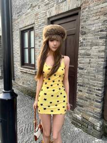Women Midi Dresses - Yellow - View 2