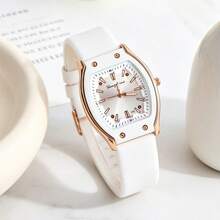 1 chiếc đồng hồ cổ điển kiểu retro, dây đeo silicon hình thùng, mặt số màu nâu với vạch chỉ giờ, thiết kế tối giản đa năng, phù hợp đeo hàng ngày, dành cho học sinh, quà tặng cho nữ, quà tặng sang trọng cho phái nữ, phụ kiện thép không gỉ cho nữ, trang sức đeo tay cho nữ, đồng hồ nhỏ, đồng hồ màu nâu. - màu nâu - Xem 8