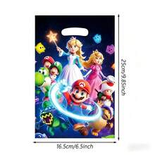 Bộ 10 túi quà tặng chủ đề game điện tử Super Plumber cổ điển, in hình các nhân vật và cảnh trong vũ trụ game, rất phù hợp cho các sự kiện theo chủ đề game thủ và quà tặng trong các bữa tiệc. - Nhiều màu - Xem 4