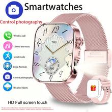 ERUN New 2.01-Inch HD Full Touchscreen Smartwatch, Unisex, Supports Wireless Calling, Weather Display, Remote Photography And Music Control, Fitness Tracking, Business And Sports Style, Birthday Gift, Holiday Surprise, Compatible With Android And IOS - View 2