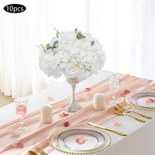 WOBENFOG 10Pcs Artificial Flower Ball, Artificial Flower Balls For Wedding Centerpieces,  15.7" White Fake Flower Ball Arrangement Bouquet For  Wedding Party Home Decor - 白色 - 查看 7