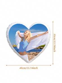 1pc Customized Photo Heart-Shaped Throw Pillow Personalized Cushion Home Decor - Upload Picture Customization - View 13
